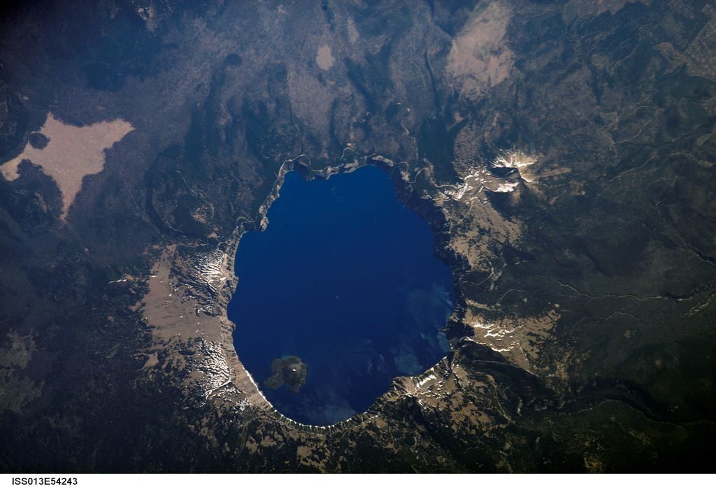 Crater Lake as seen from space.