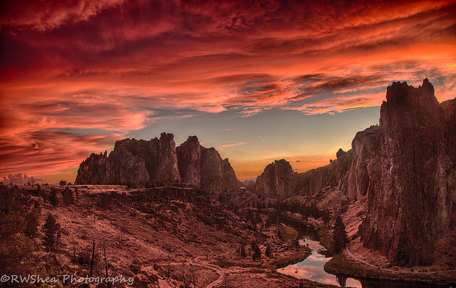 Smith Rock State Park at sunset