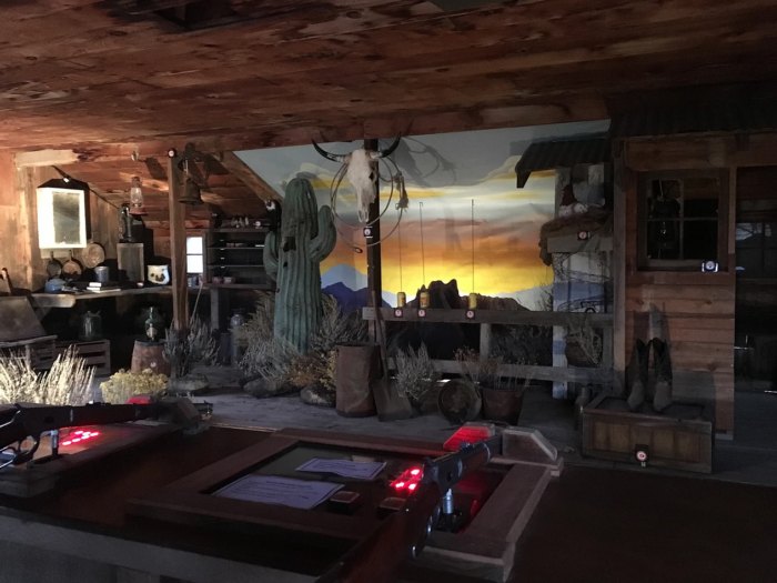 The wild west themed shooting gallery at Smith Rock Ranch. It looks like lots of fun!