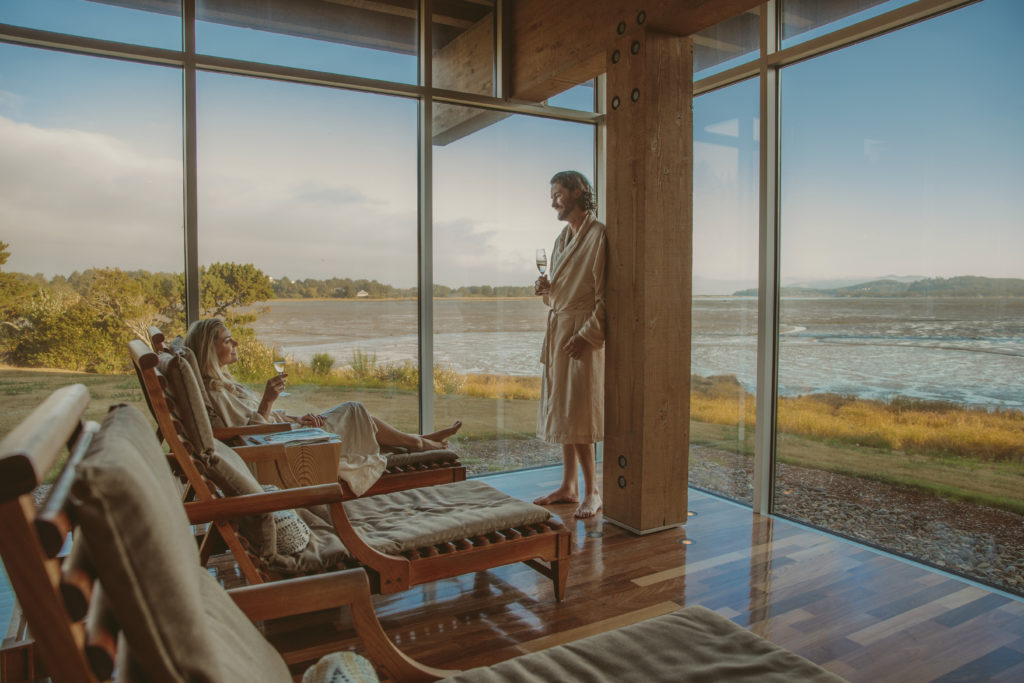 Guests enjoying the Salishan Spa