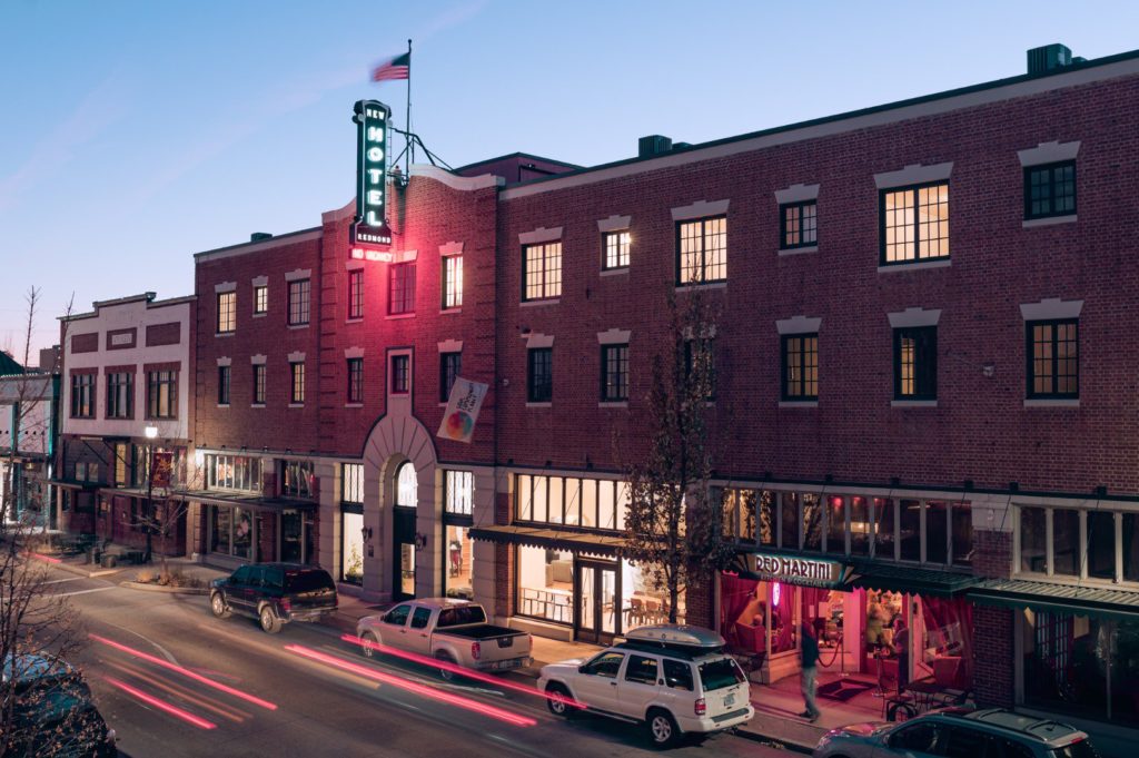 An exterior view of the historical SCP Redmond Hotel