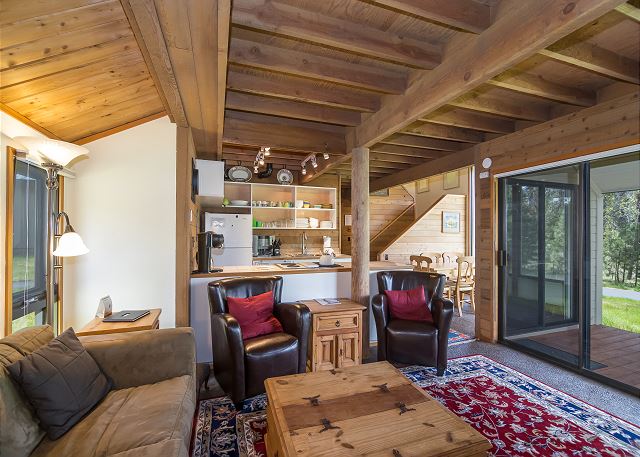 A beautiful cabin interior of a rental home from Sunset Lodging in Sunriver Oregon