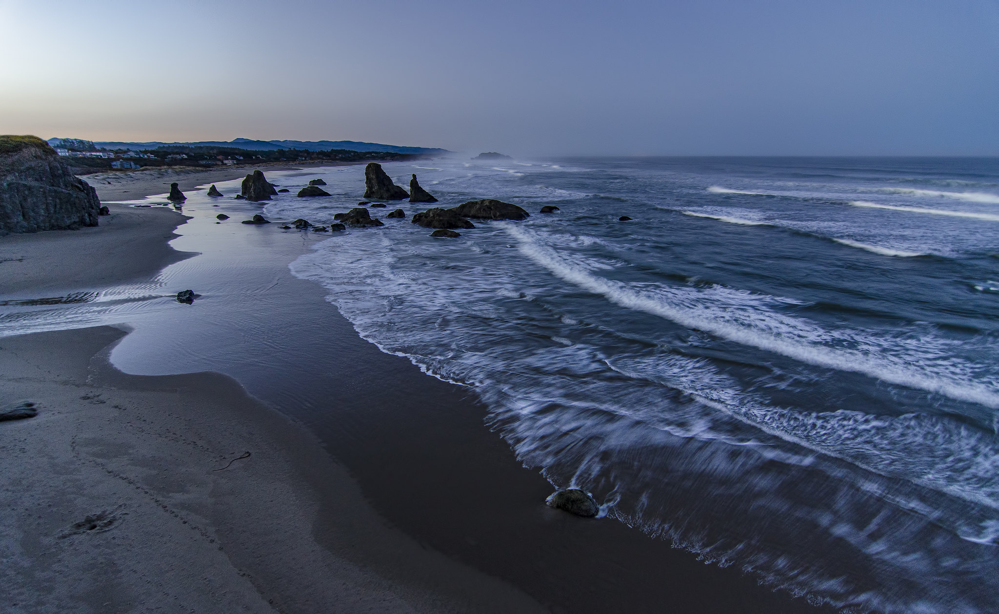 The light fading on the Bandon coastline