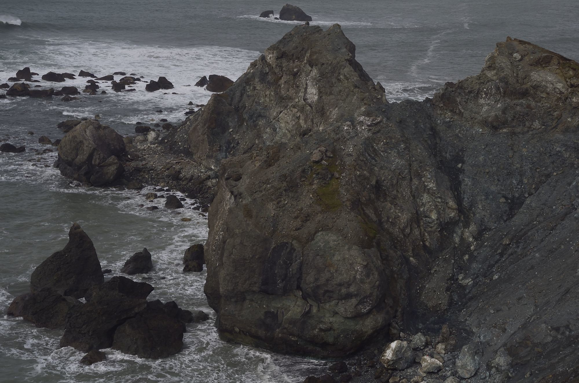 A large sea stack at Blacklock Point.