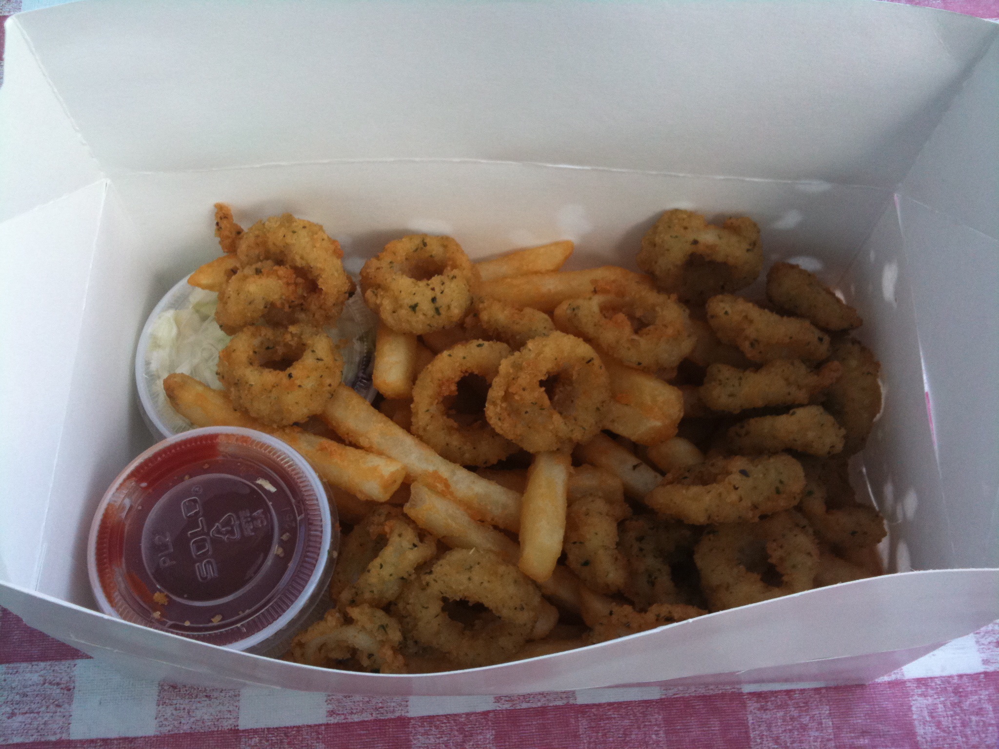 Food from the Bandon fish market in Oregon