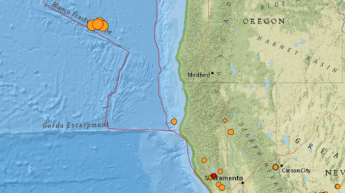 6 earthquakes hit off Oregon Coast – one a 5.4 magnitude shaker