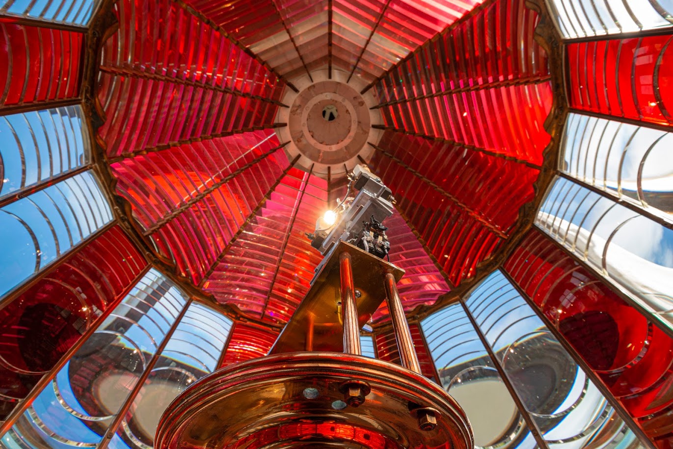 A red and clear lens from the Umpqua River Lighthouse.