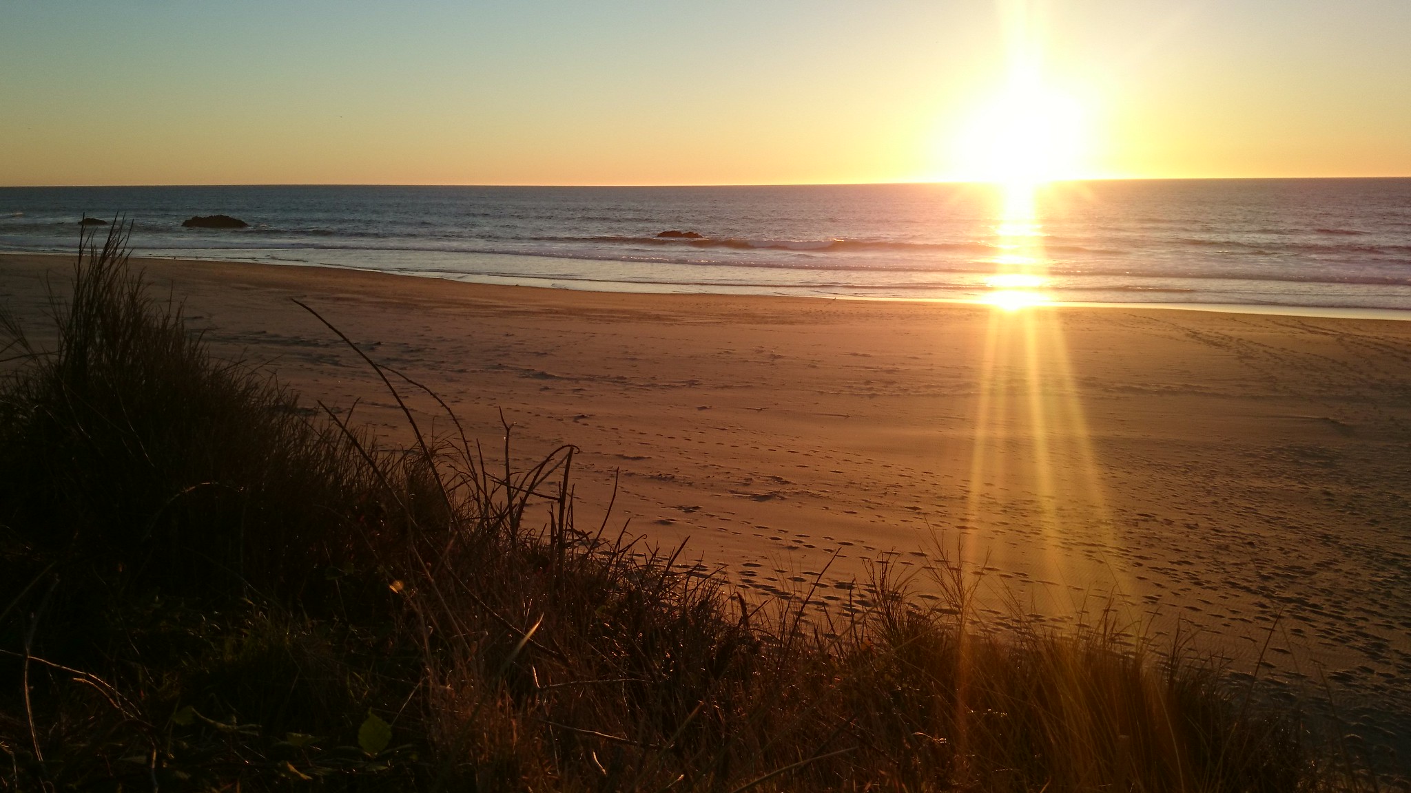 Sunset at the beach in Lincoln City Oregon.