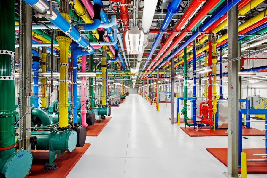 Google Data Center The Dalles Oregon colored pipes