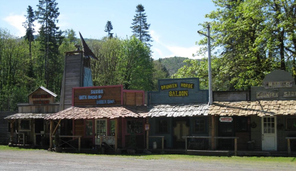 ghost town facade of short bridge foster oregon