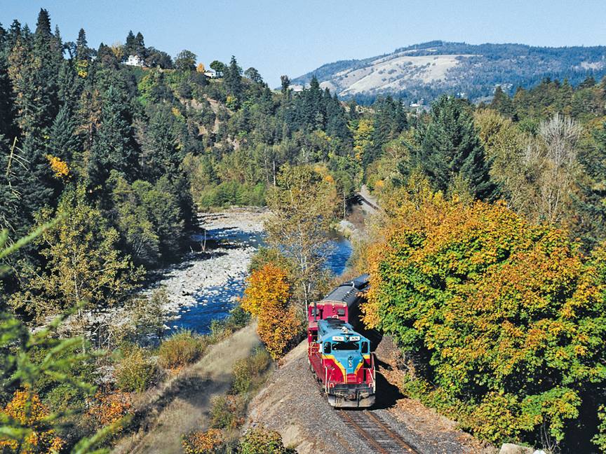 mt hood railroad autumn in oregon