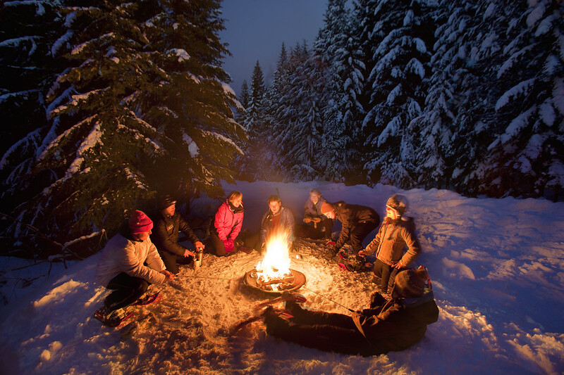 Mt Hood Winter Adventure Bonfire Snowshoeing