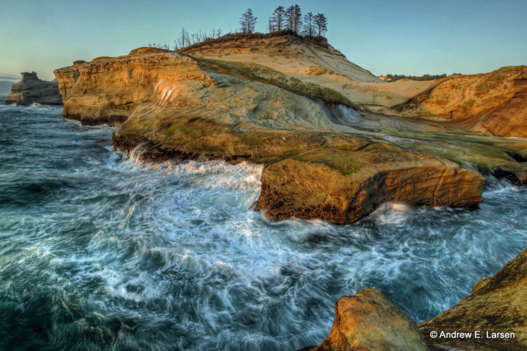 surf hitting cape kiwanda