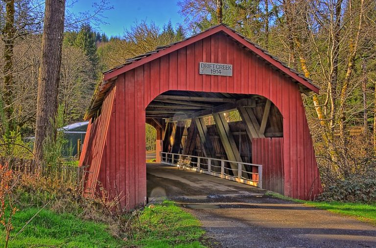 The Oldest Remaining Covered Bridge In Oregon Has Been Around Since 1914   Drift Creek Covered Bridge. Photo By Kirt Edblom Via Flickr CC2. 768x508 