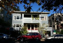 Front on a two-story fourplex rental unit in Portland Oregon