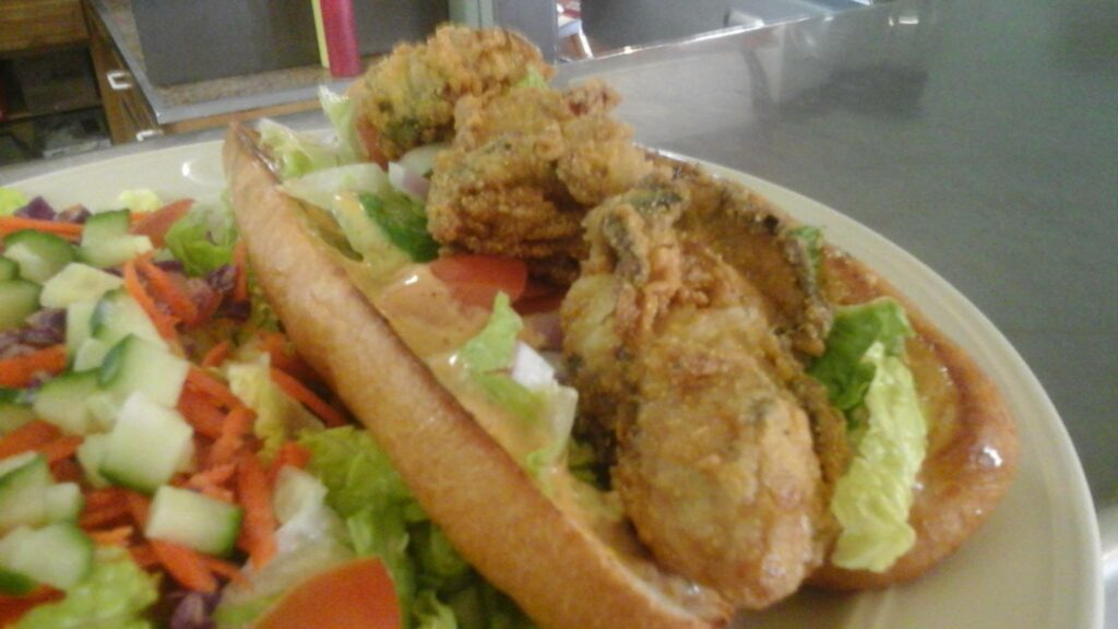 Oyster po' boy from Dayville Cafe Oregon