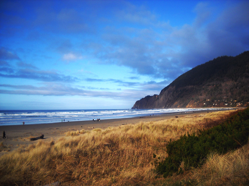 Neahkahnie mountain from Manzanita Beach in Oregon