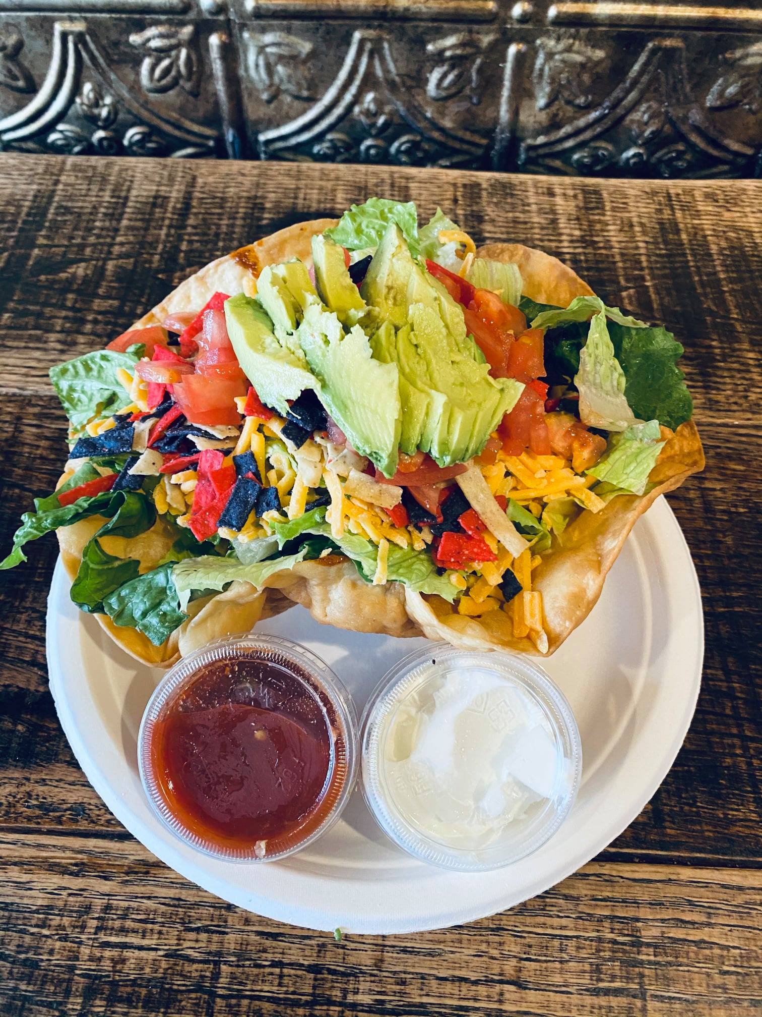 A taco salad at Jasper's Cafe in Medford Oregon