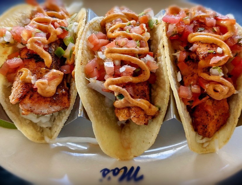 Fish tacos at Mo's in Newport, Oregon. They look tasty.
