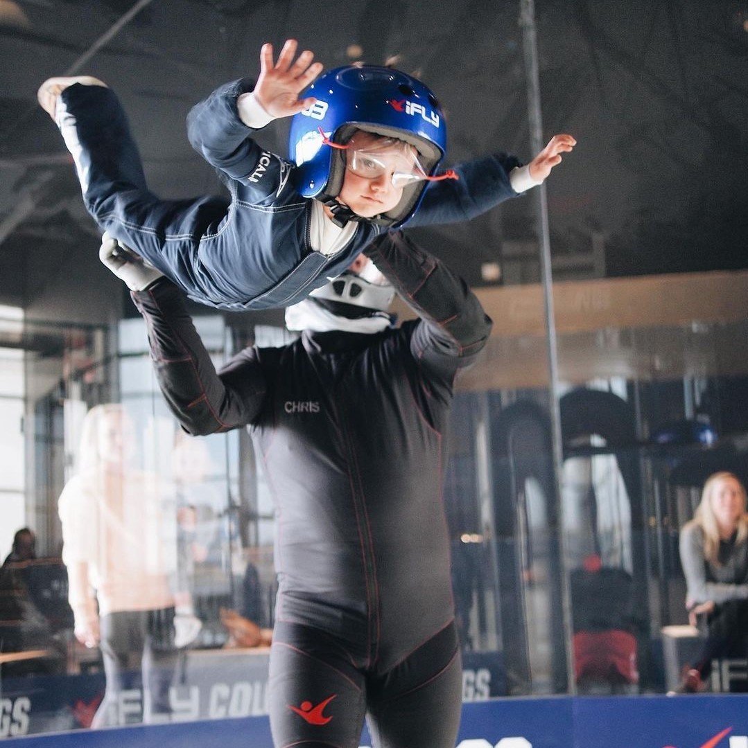 People in the iFLY wind tube.