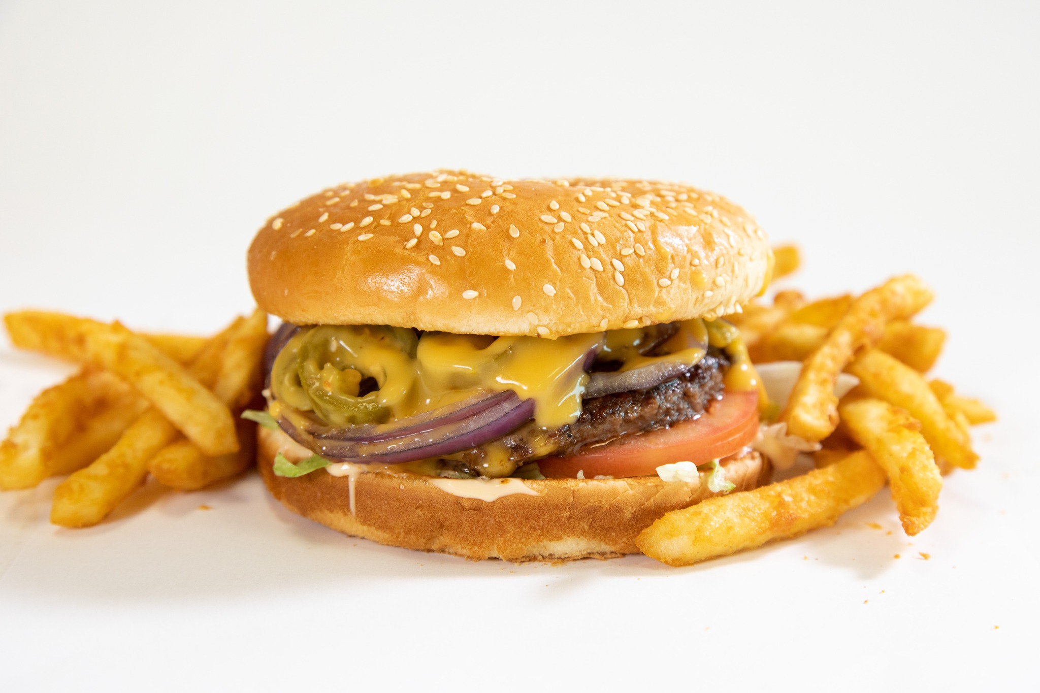 A delicious looking cheeseburger at Big Jim's