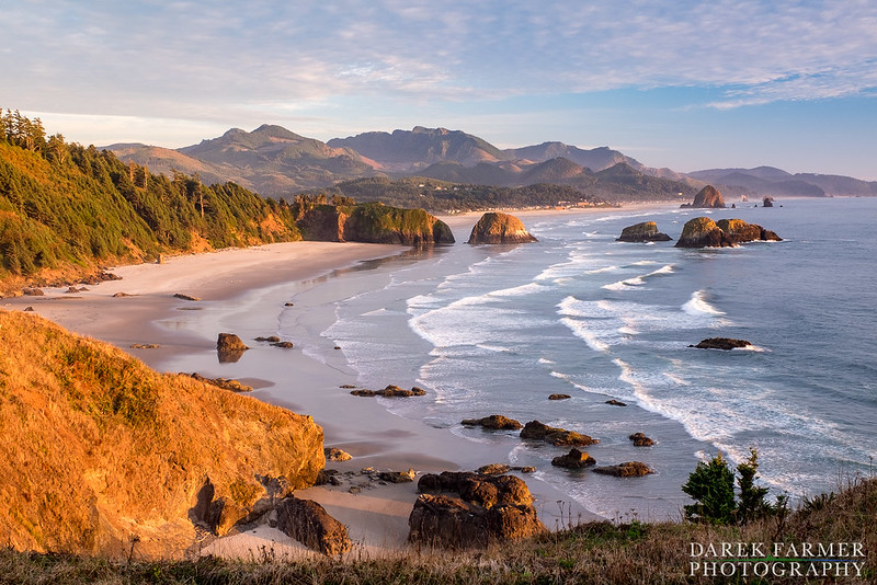 Ecola State Park at sunset.