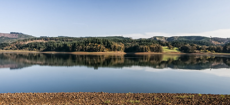 Hagg Lake on a sunny day.