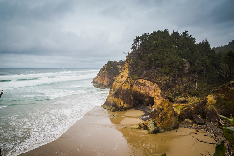 Hug Point on the Oregon coast.