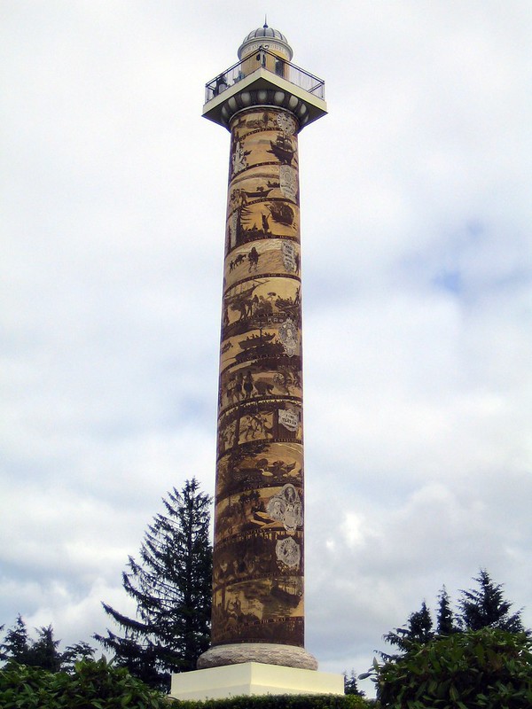 The Astoria Column standing tall.