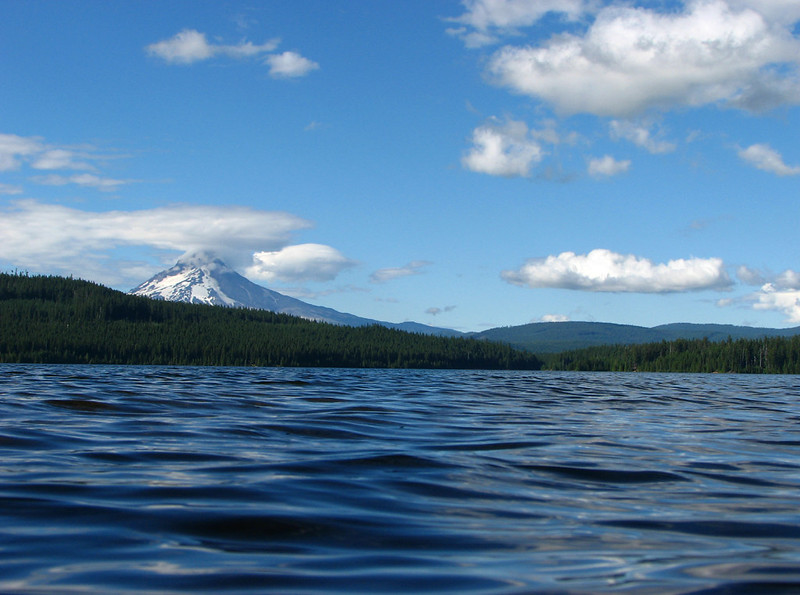 Timothy Lake with Mount Hood in the background.