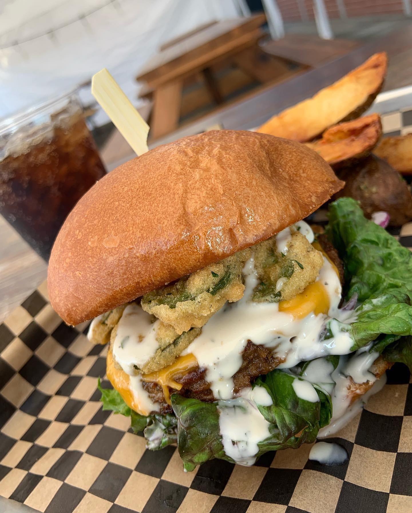 Jalapeno Burger made with an oat patty or Beyond Burger at the Cornbread Cafe.