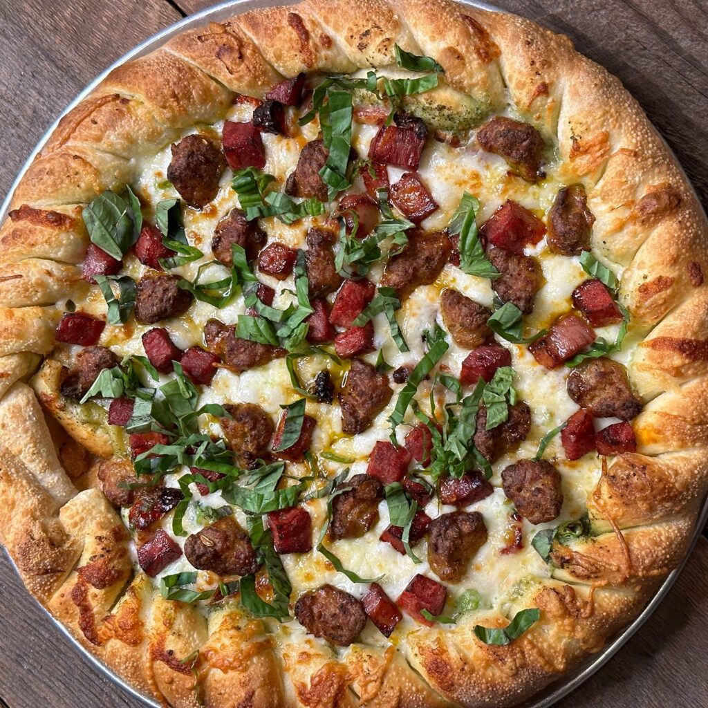 Sausage bacon pizza