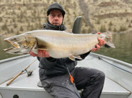 Ryan Mejaski with bull trout