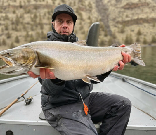Ryan Mejaski with bull trout