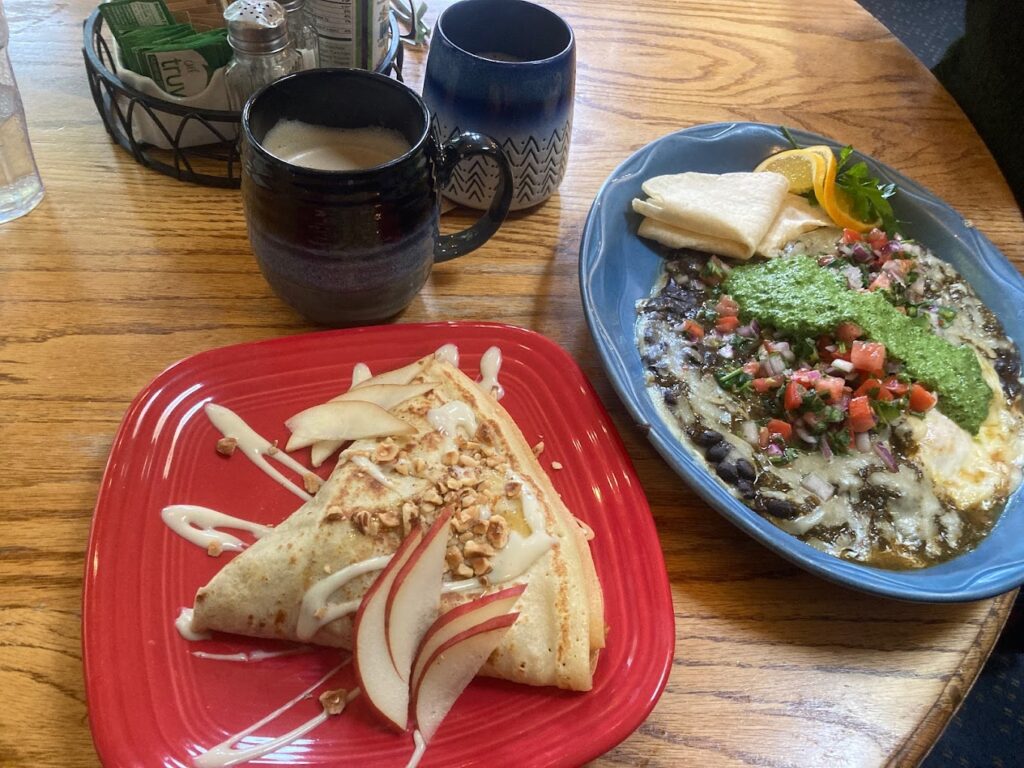 crepe and huevos rancheros