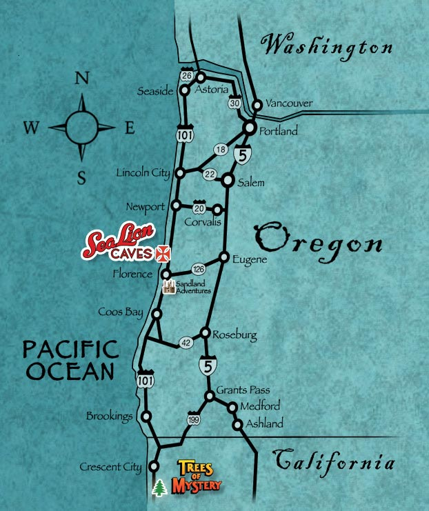 sea lion caves map