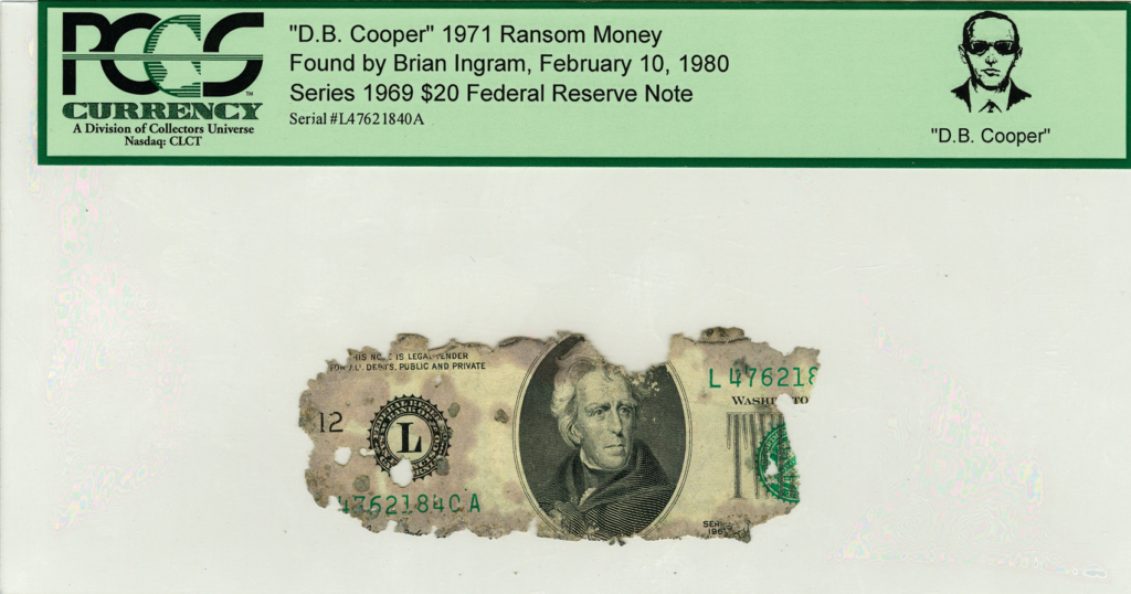 db cooper ransom money, $20 bill, auction