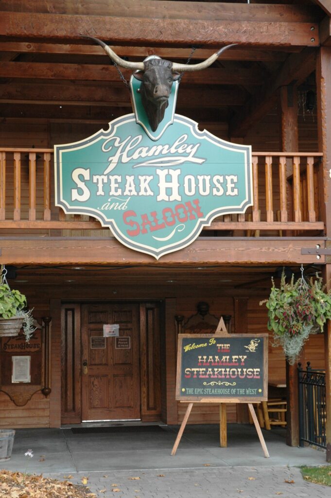 The exterior of Hamley Steakhouse.