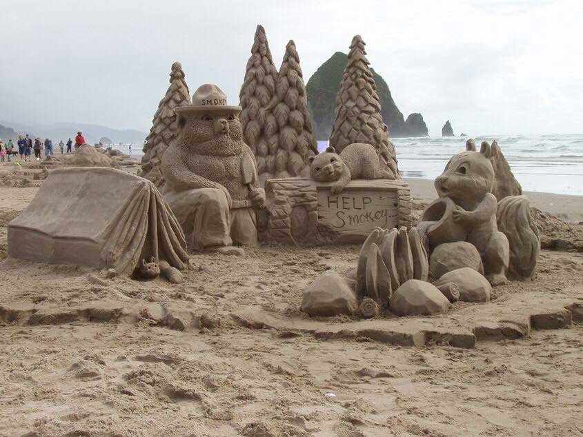 cannon beach sand castle, best oregon towns, spring road trip, best towns to visit, 2024