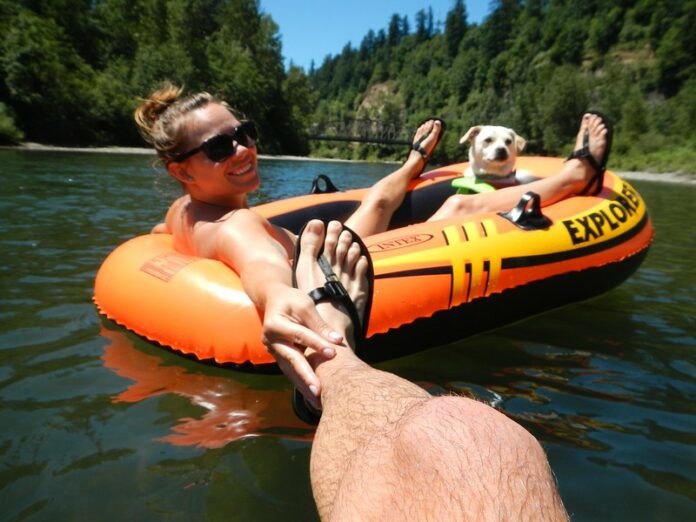 floating with doggo