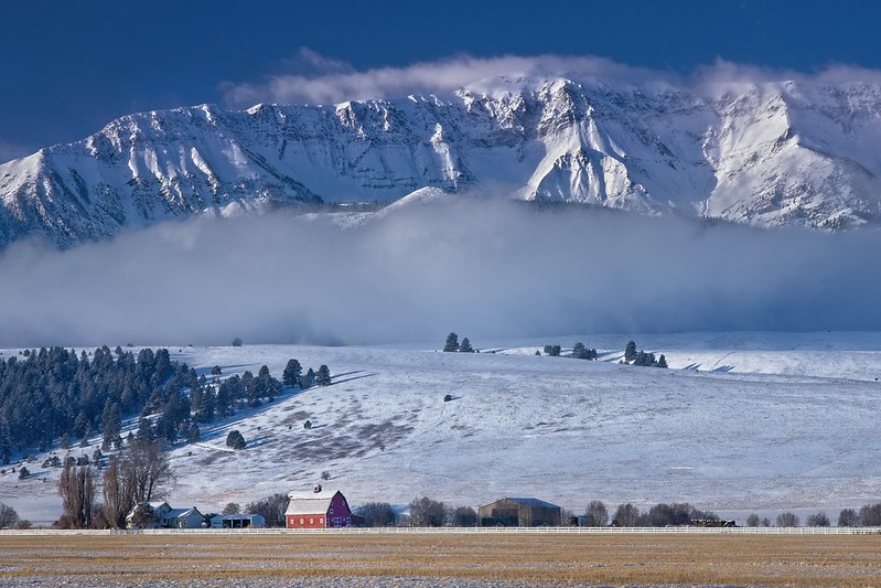 joseph, oregon, famous red barn, wallowa mountains