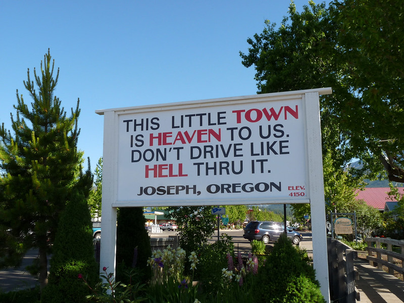 joseph, oregon, welcome sign