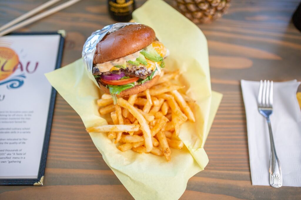 burger and fries