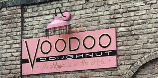 Voodoo Doughnut's sign