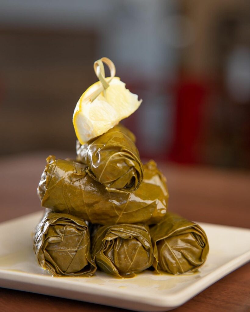 Dolmades made with fresh ingredients.