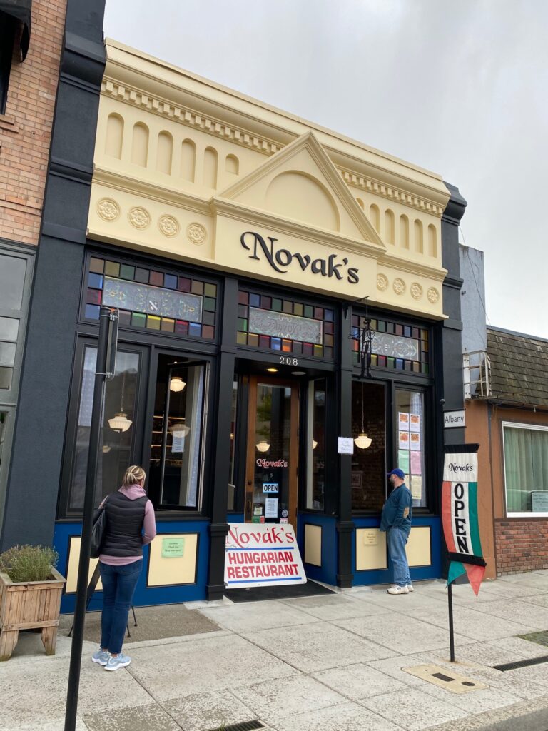 The exterior of Novak's restaurant.