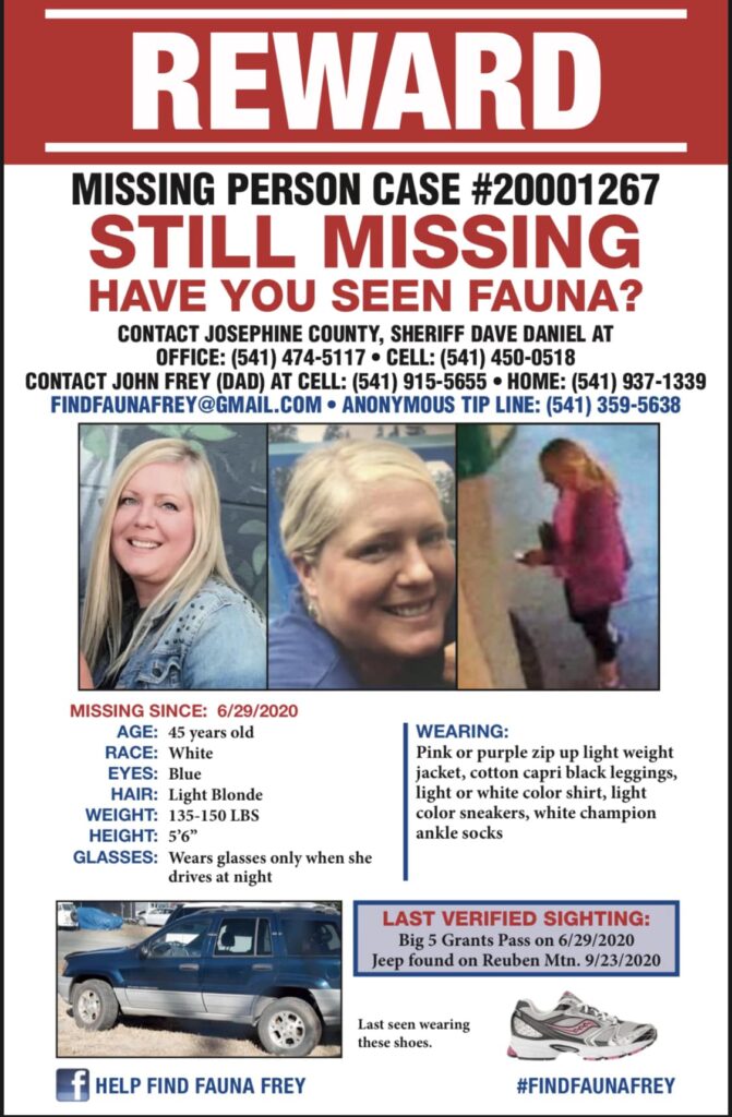 Fauna Frey, Oregon, Missing, Cold Cases, New Information, Father John Frey, Disappearance, #findfaunafrey, Grants Pass, Mystery