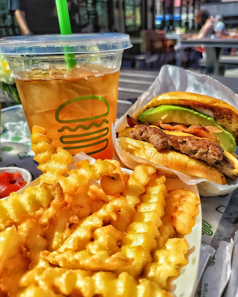 avocado burger and fries