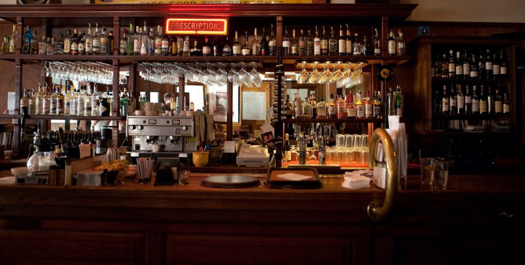 The bar at Cassidy's Restaurant And Bar in Portland, Oregon.