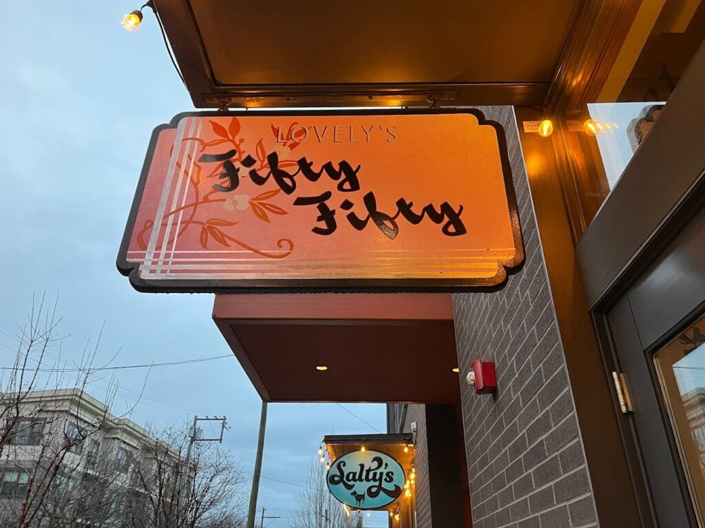 Lovely's Fifty Fifty sign